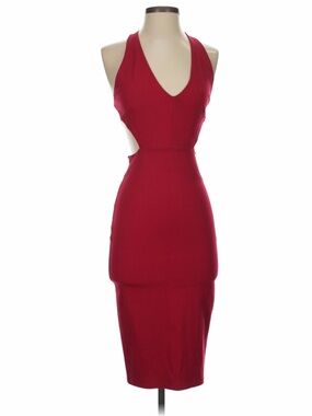 a'gaci Red Cutout Midi Bodycon Dress Small